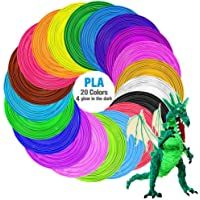 Los mejores  - 3D Pluma Filamento- Tecboss PLA Filamento para Impresión 3D- 1.75mm 20 Colores 3D Filament para Niños y Adultos…